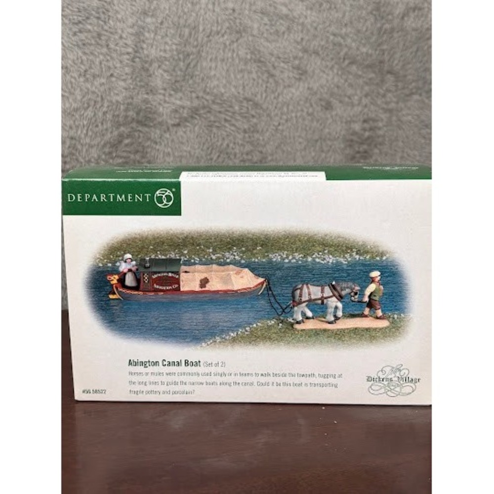 Dept 56 Dickens Village Abington Canal Boat Set 56.58522 Heritage Village New